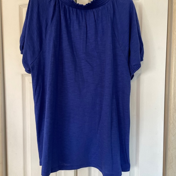 Style and Co Blue Embroidered Top. EUC. - Picture 3 of 3